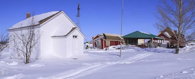 Museum grounds in winter snow
